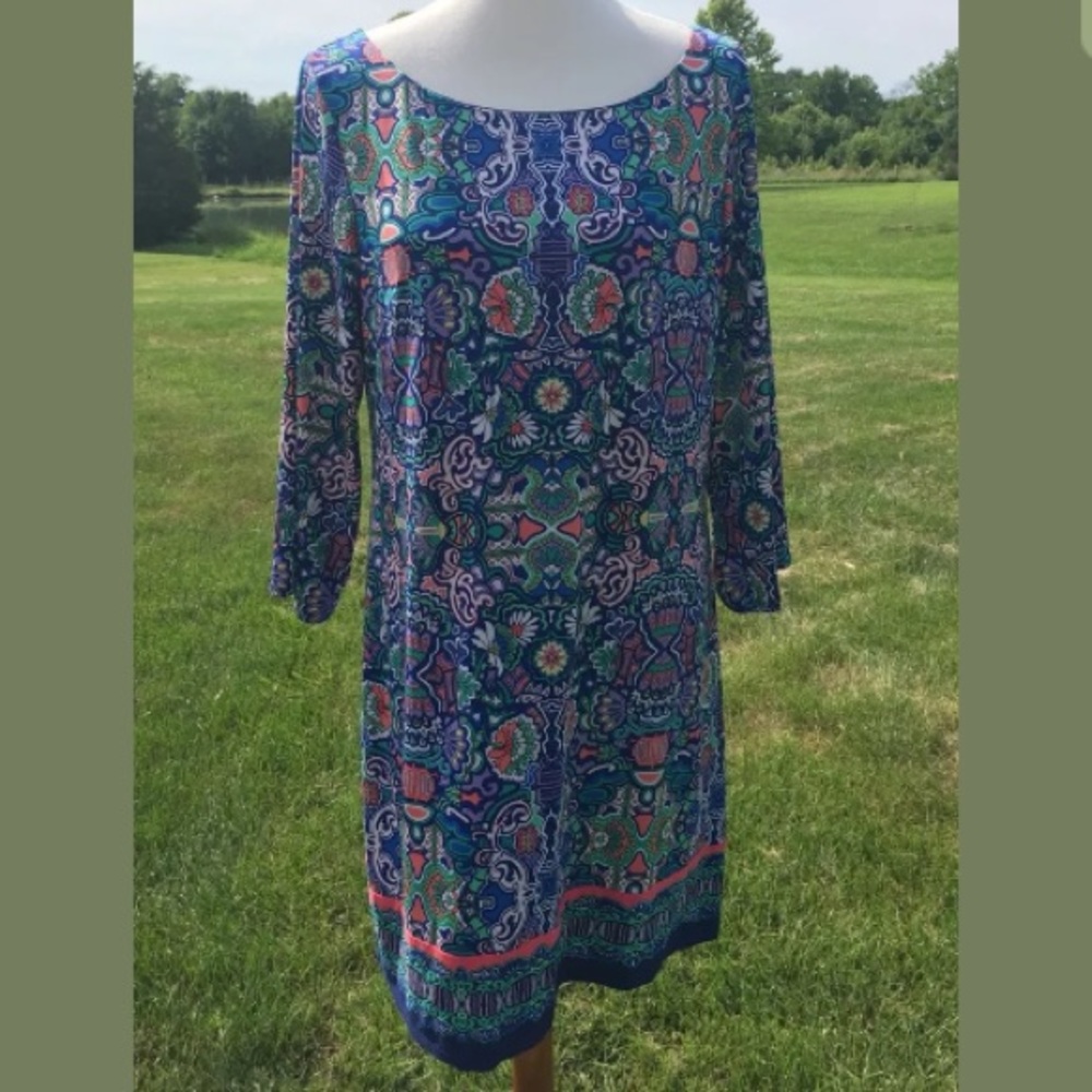 Laundry By Shelli Segal Shift Dress 3/4 Sleeve